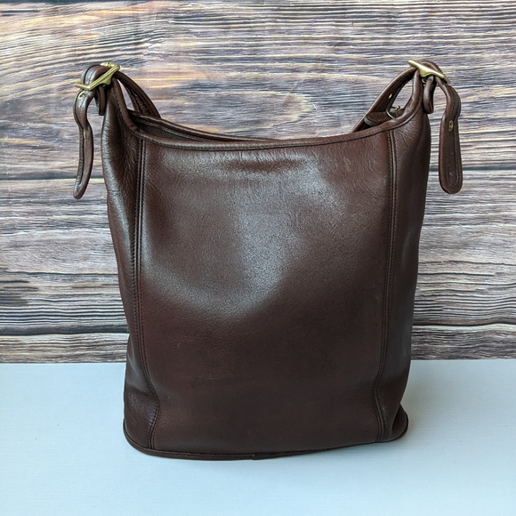 Vintage Coach Duffle 9060 Sac a dark brown Shoulder Bag - Picture 3 of 12